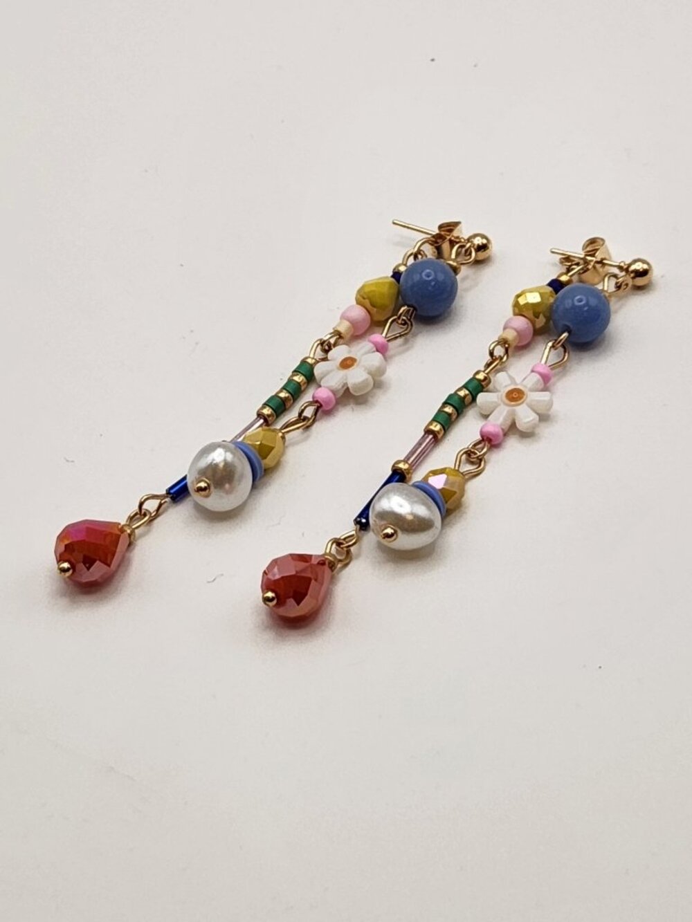 3 for $18 Fun earrings studs dangle front & back beads avant garde NIP